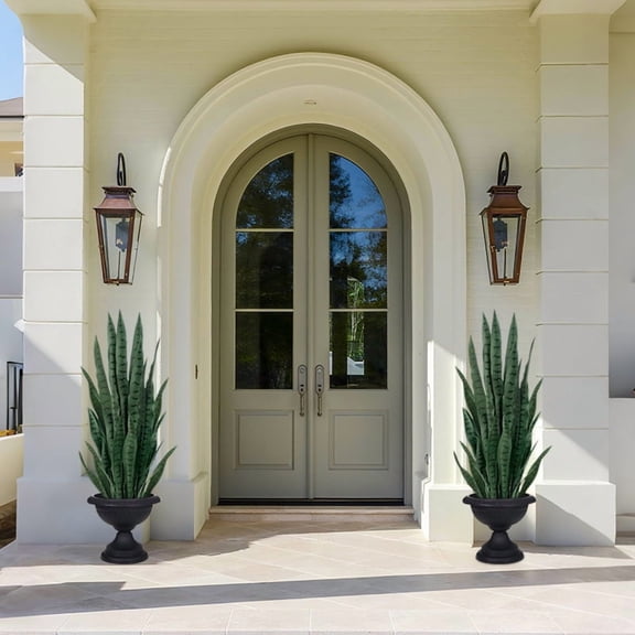 OLIVIVI Faux Snake Plants 3FT Tall Artificial Silk Agave Plant for Home Office Decor Indoor Outdoor Fake Lifelike Potted Plant with Wood Branches 2 pack