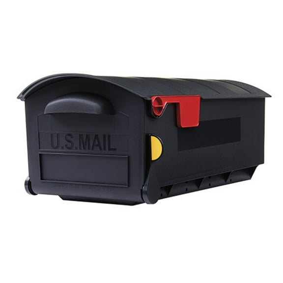 Gibraltar Mailboxes Patriot Large Rust-Proof Plastic Post Mount Mailbox, Black