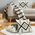 thumbnail image 3 of Ox Bay Diamond Tufted Geometric Cotton Throw Pillow, Black / Off-White, 20 in. x 20 in., 3 of 8