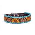 thumbnail image 3 of Affilare Leather Dog Collar Western Style Heavy Duty Sunflower Tooled Floral Padded for Puppies and Big Dogs 10IS105-S, 3 of 6