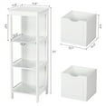 thumbnail image 3 of Yaheetech Armoire de Salle de Bain Autoportante à 3 Niveaux, Blanc, 3 of 7