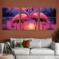 thumbnail image 6 of Shadudu Flamingos Sunset Palm Trees Canvas Wall Decor Triptych Set of 3 for Living Room Bedroom Home Office - 12x16 inches Each 12"x16"x3pcs, 6 of 6