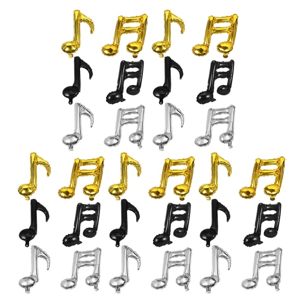 GOOHOCHY 30 globos de aluminio con notas musicales: decoración para fiestas de conciertos y cumpleaños con temática de bandas. Globos inflables con notas musicales para eventos musicales.