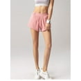 thumbnail image 3 of Women's Elastic Waist Casual Running Shorts with Pockets, Pink, Medium, 3 of 6