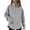 Gray-casual sweatshirts for women, variant on Dazajoo Womens Solid Half Zip Mock Neck Sports Sweatshirt Oversized Long Sleeve Pullover Tops with Thumb Holes,Gray,M