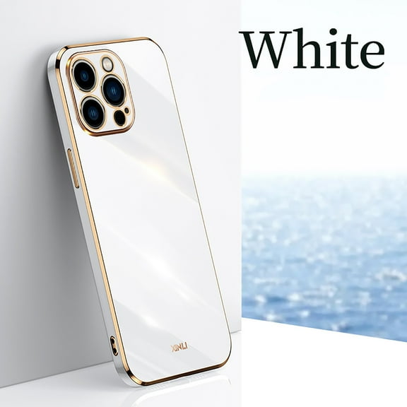 Nalacover For iPhone 14 Plus 6.7 inch Case,Luxury Stylish Plating and Soft TPU Glossy Anti-Scratch Rubber Anti-drop Shockproof Ultra Slim Fit Back Phone Cover.For iPhone 14 Plus,White