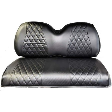 Diamond Stitch Black Front Seat Covers For CLUB CAR PRECEDENT / YAMAHA DRIVE AND G29 Golf Carts