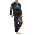 thumbnail image 2 of Salouo Forest Cool Lion Print Button-Front Long Sleeve Pajama Set for Men, Soft 2Pjs Men's Long Sleeve Sleepwear-Medium, 2 of 7