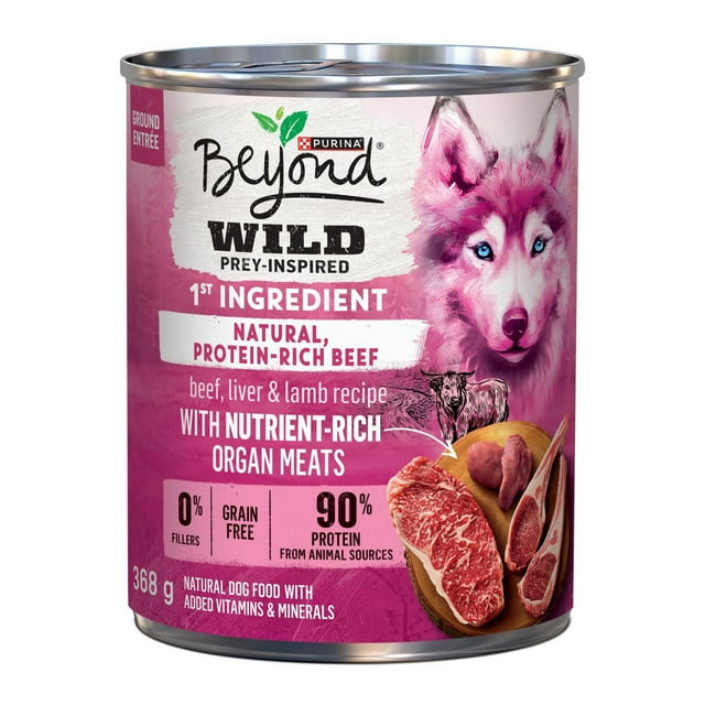 Beyond Wild Beef, Liver & Lamb Recipe, Wet Dog Food 368 g