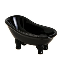 Ceramic Black Clawfoot Bathtub Bar Soap Dish for Bathroom Shower Decorative Soap Dish Sponge Holder Shower Bar Soap Tray Container for Bathroom, Kitchen Sink