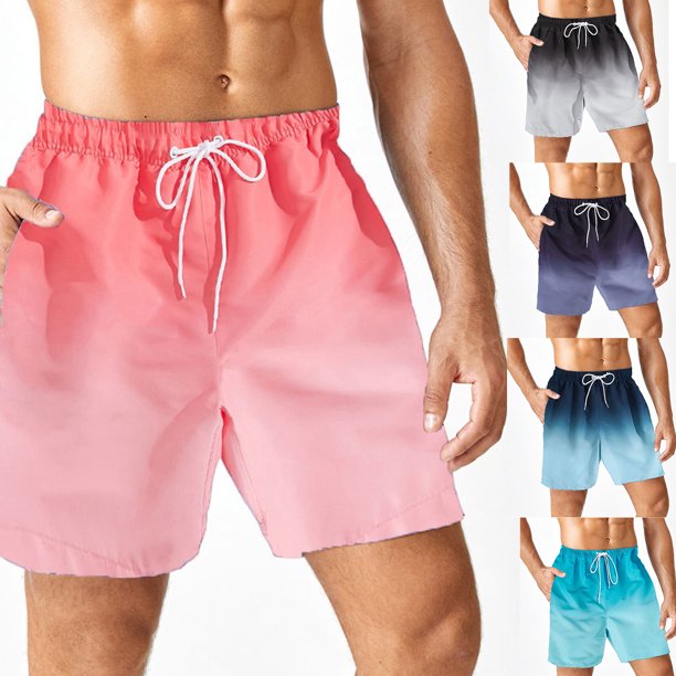 Ruziyoog Summer Discount Men's Swim Trunks Quick Dry Beach Shorts, Gradient Swimming Trunks Men