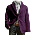 thumbnail image 4 of LRen Mens Corduroy Blazer Jackets Slim Fit Two Button Casual Sports Coat,3XL,A2-Purple, 4 of 5
