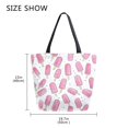 thumbnail image 5 of FORMRS Womens Canvas Tote Bag with Zipper Inner Pocket Shoulder Handbag, Pink Popsicle Pattern, 5 of 7