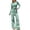 A-Green262, variant on Womens Matching Sets Tops Flare Pants Long Sleeve Striped Ribbed Knit Elastic Waist with Pockets Home Loungewear clothing sets