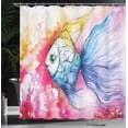 thumbnail image 4 of Ambesonne Fish Shower Curtain, Watercolor Abstract Art, 69"Wx84"L, Multicolor, 4 of 5