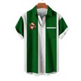 thumbnail image 2 of Mens Manga Corta Botón Abajo Camisas, Cuello de Vuelta Navidad Impresa Blusa, Top de Moda Casual, 2 of 4