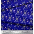 thumbnail image 3 of Soimoi Blue Viscose Chiffon Fabric Heart Leaves Printed Fabric 1 Yard 42 Inch Wide, 3 of 3