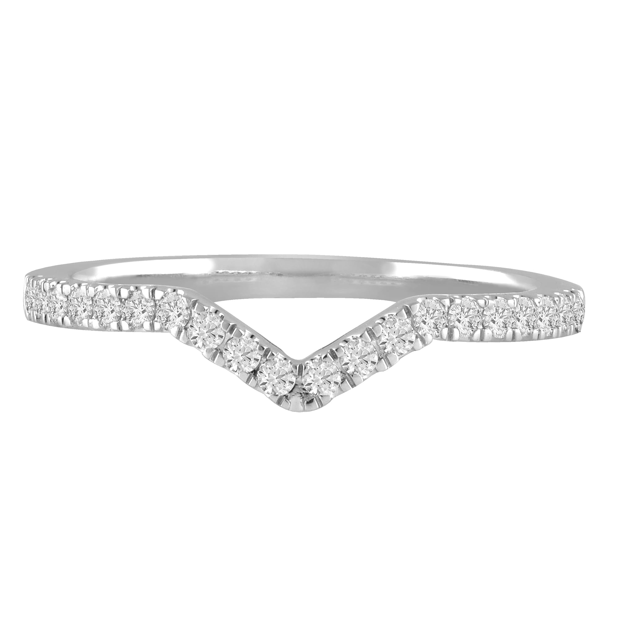 Diamond Accent Sterling Silver Contour Wedding Band