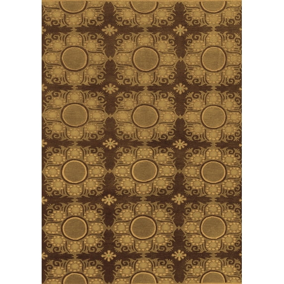 Ahgly Company Indoor Rectangle Abstract Brown Modern Area Rugs, 7' x 9'