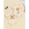 thumbnail image 3 of Suealasg Baby Boys Girls Western Outfit Short Sleeve Crew Neck Hat Print Romper Bodysuit 3M 6M 12M Cute Summer One Piece Clothes for Newborn Boys Girls, 3 of 9
