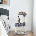 thumbnail image 4 of Gymax Cat Tree Multi-Level Cat Tower w/ Scratching Posts & Cat Hammock Grey, 4 of 10