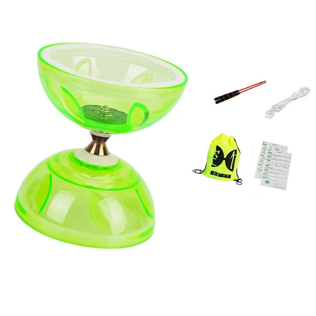 Juego de diábolo chino, juguete de malabarismo, práctico, divertido, resistente, regalo, accesorios de cinco rodamientos para adultos, niños, ancianos, espectáculos en parques. S Verde