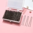 thumbnail image 3 of U Shaped Hair Pins -2.4 Inch 250 Count, Professional Hair Styling Pins for Women, Girls, and Hairdressing Salons - Includes Clear Storage Box for Updos and Bun Hair (Brown), 3 of 5