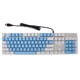 thumbnail image 1 of Teclado mecánico de 104 teclas, interruptor azul, RGB, USB, resistente al desgaste, resistente a los arañazos, teclado para juegos, blanco y azul, 1 of 5