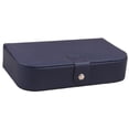 thumbnail image 1 of Estuche de almacenamiento de joyas de cuero sintético, caja de viaje para pulseras, anillos y brazaletes. Azul, 1 of 9