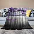 thumbnail image 2 of Chilfamy Purple Flowers Throw Blanket Lightweight Soft Flannel All Seasons Blanket for Couch Sofa Bed Office Travel Camping Exquisite Gifts 50x60in, 2 of 6