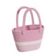 thumbnail image 2 of Bolso de paja tejido para mujer - Bolso de hombro de playa de verano, poliéster, gris/marrón/rosa, 33x30x16cm, 2 of 6