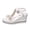 Gold, variant on Modisza Womens Rhinestone Low Wedge Sandals Summer Dressy Platform Slide Sandal Clear Strap Open Toe Flower Shoes for Party Size 6.5 Gold