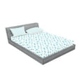 thumbnail image 2 of Ambesonne Blue Fitted Sheet & Pillow Sham Set, Watercolor Raindrops, Queen, Blue White, 2 of 2