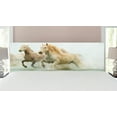 thumbnail image 1 of Horses Headboard, Camargue Horses in Water Oldest Breed Southern France Origin Photo, Upholstered Decorative Metal Bed Headboard with Memory Foam, King Size, White Beige, by Ambesonne, 1 of 4
