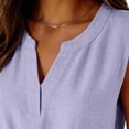 thumbnail image 6 of Miluxas Women's 2 Piece Outfits V Neck Sleeveless Drawstring Waist Tunic Tops and Wide Leg Pants Spring Summer Casual Outfits Purple, 6 of 9