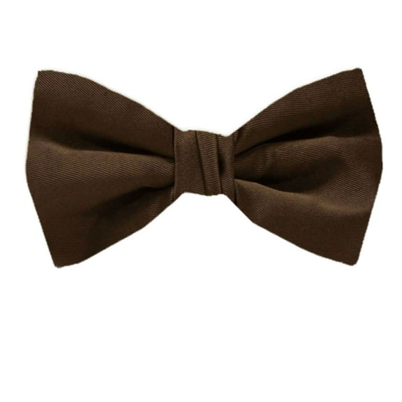 Buy Your Ties - PBT-ADF-5 - Men's Pre-tied Formal Tuxedo Solid Color Satin Bow Tie Brown