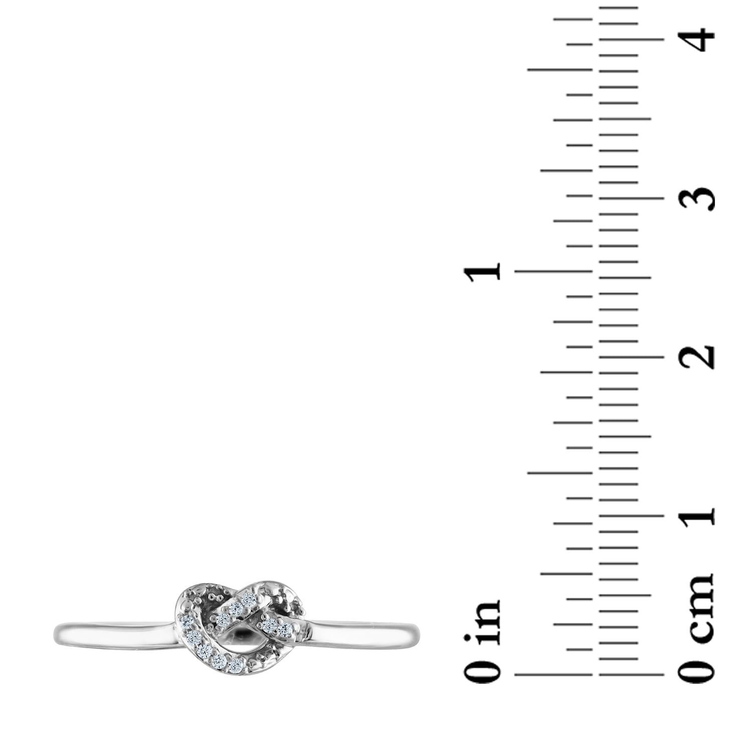 Sterling Silver Diamond Accent Stackable Pretzel Ring