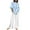 White#3, variant on Summer 2 Piece Set for Women Loose Fit Solid Shirt with Wide Leg Pants Beach Vacation Outfits Matching Casual Sets