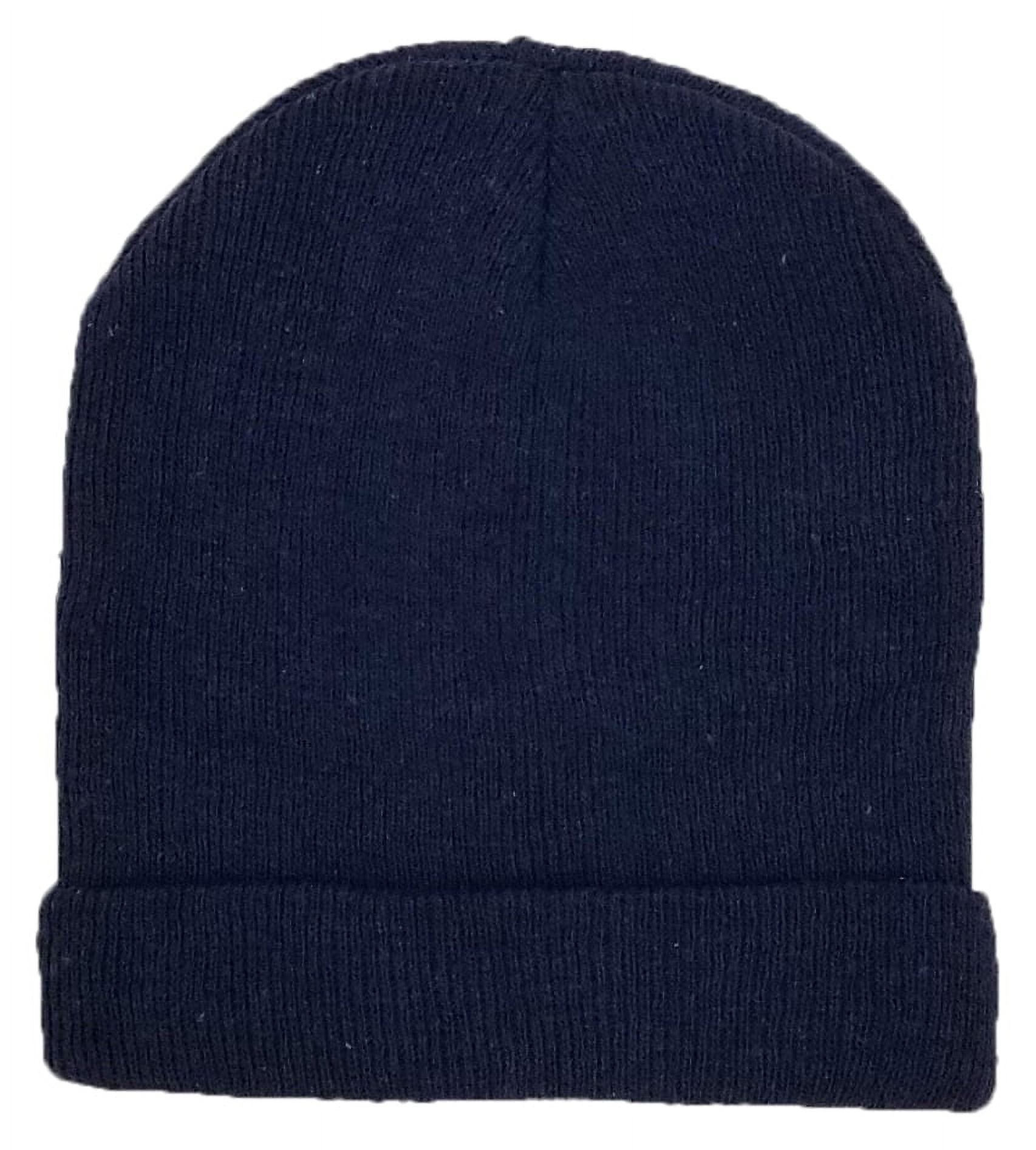 24 Pack Kids Beanies, Cuffed Winter Knit Hats for Boys Girls, Soft Thick Heat Insulating, Bulk (Assorted B)