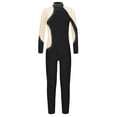 thumbnail image 3 of Haitryli Kids Girls Full Body Figure Ice Skating Jumpsuit One Piece Bodysuit Long Sleeve Gymnastics Leotard Black 10, 3 of 5