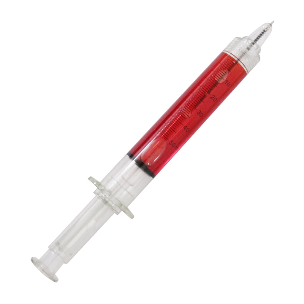 5 Pcs Funny Syringe-Pens Black Ink Ballpoint Pen Retractable Nurse Pen for Party