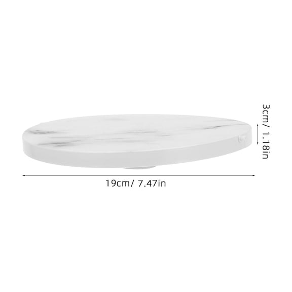 MEIBUTYUP White Plastic Trash Can Lid with Marble Pattern Cover for Garbage Bin, and Stylish, 1 Piece