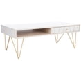 thumbnail image 6 of SAFAVIEH Marigold Mid-Century Coffee Table with Drawer, White/Brass, 6 of 12