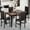 Deep Brown + Brown, variant on Cvortll 5 Pieces Dining Room Table Set for 4, Space Saving Kitchen Table and Chairs , Set with 4 Upholstered PU Leather Chairs and Faux Marble Tabletop, Gray + White