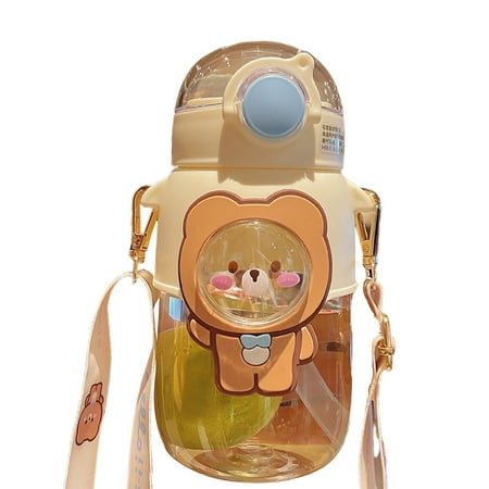 

XIDS 720Ml Water Bottle Adorable Large Capacity Creative Cute Bear Shape Water Bottle with Straw Daily Use