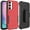 Red, variant on For Samsung Galaxy A36 Rugged 2in1 Armor Combo Belt Clip Holster, Non-Slip Tough Hybrid lined Shockproof Case Cover, XPM Phone Case [Black / Black]