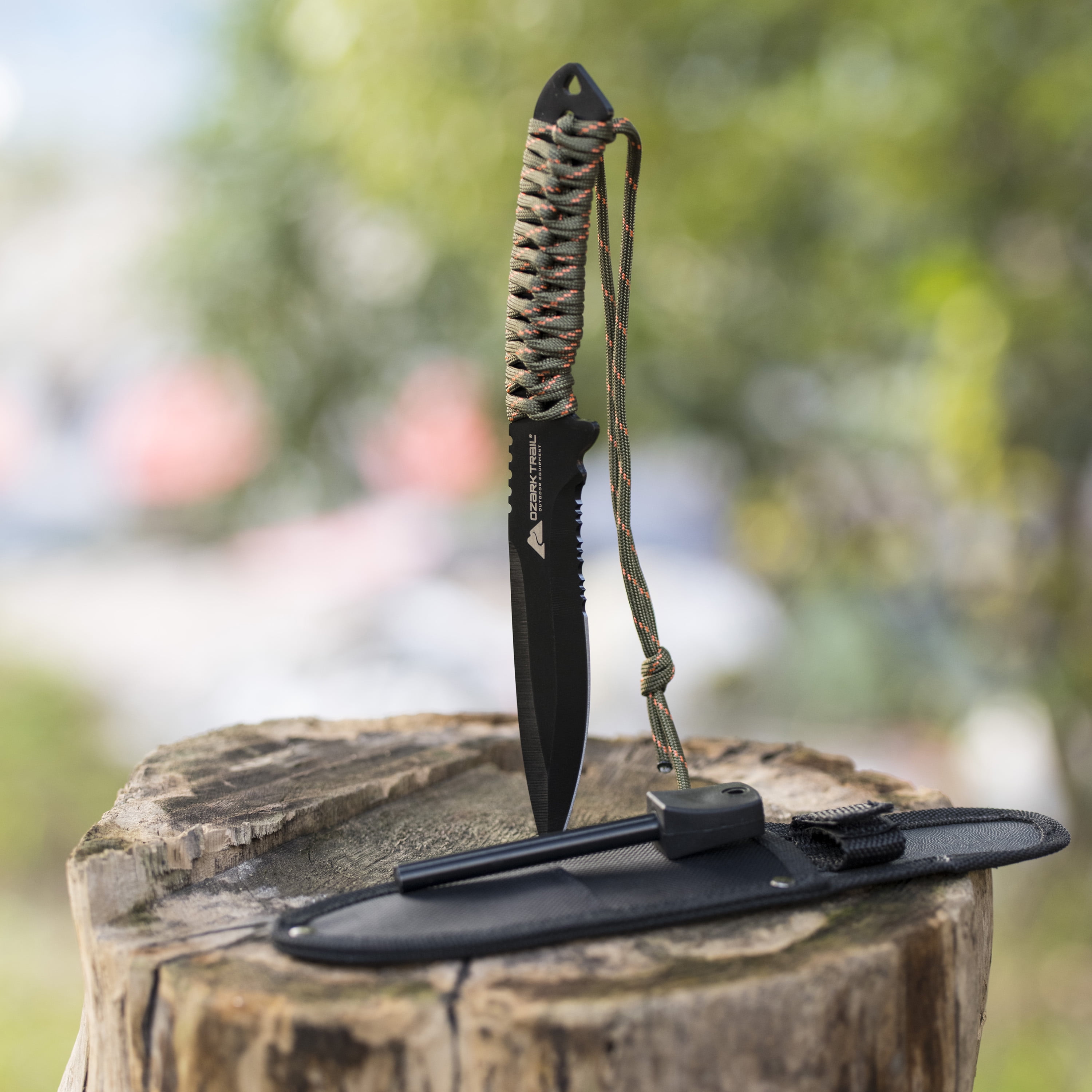Couteau paracorde en acier inoxydable Ozark trail avec allume-feu