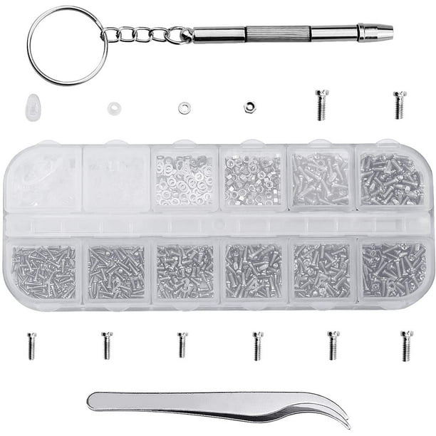 1100 Piece Eyeglass Repair Kit, Glasses Repair Tool Kit, Screws and