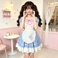 thumbnail image 5 of Xijirk Womens Anime Cosplay Dress with Ruffled Apron and Big Bow for Halloween Theme Party Cosplay Costume, 5 of 7
