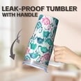 thumbnail image 5 of 20OZ Flamingo Stainless Steel Tumbler with Handle Insulated Coffee Mug Cup BPA Free Portable Sweat Resistant Ideal for Commute Travel Gifts for Women Girls on Birthday Christmas Summer, 5 of 6
